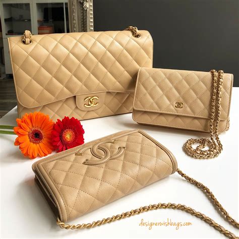 chanel beige purses